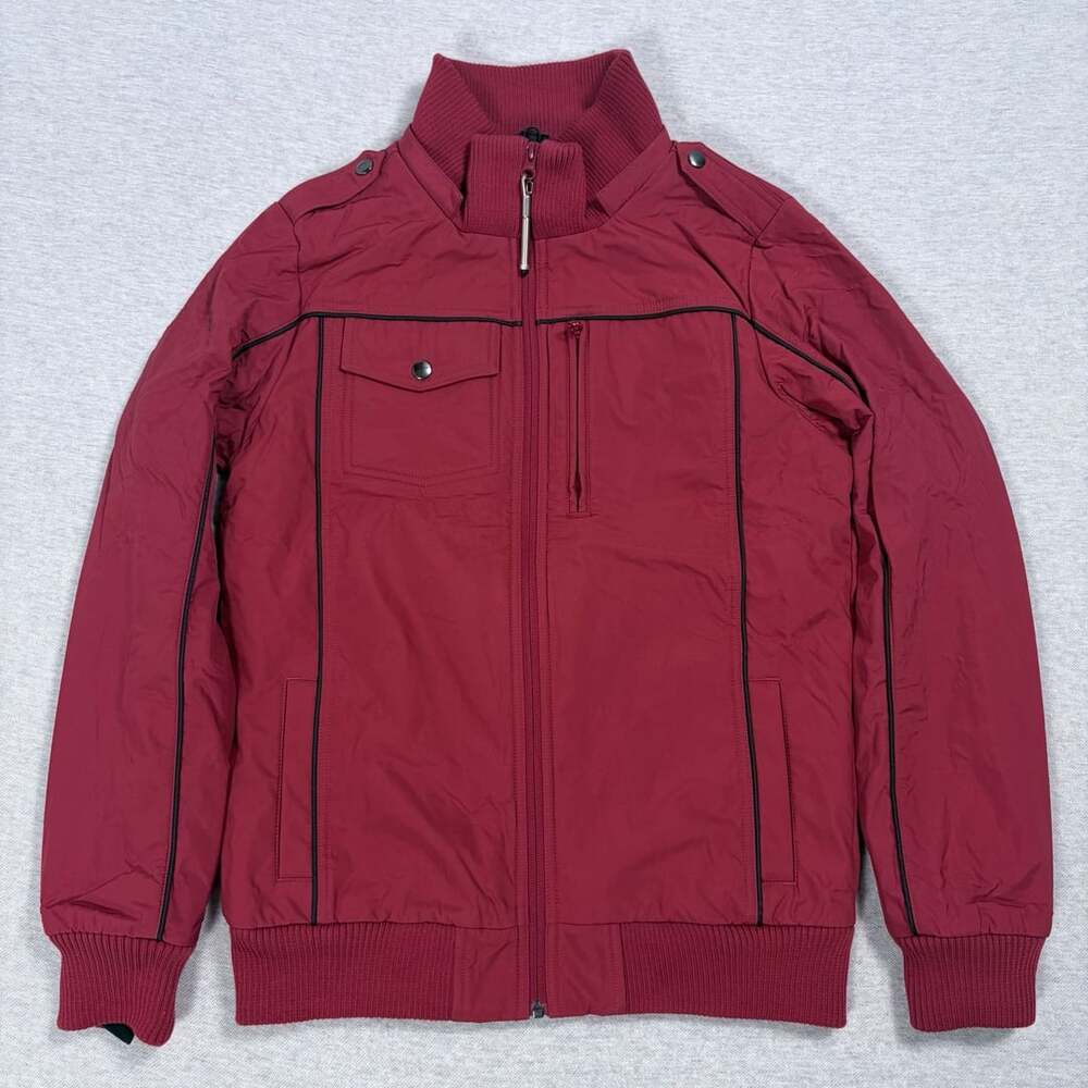 Baubax Bomber Travel Jacket Size S Red Full Zip Stand Collar